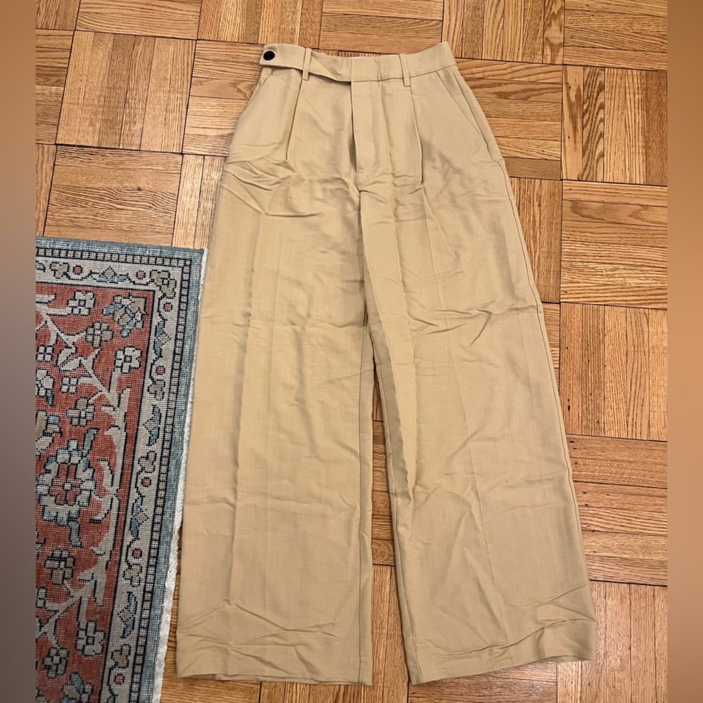 Zara Hi Waisted Tan Trousers